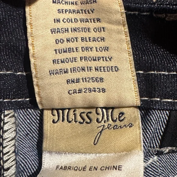 Miss Me-Dark Blue Boot Cut Jeans with Embellishments - Picture 7 of 7